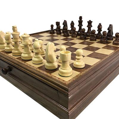 Play It - Classic 15" Chess board w/ Drawer