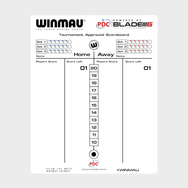 Winmau Double Sided Tournament Scoreboard