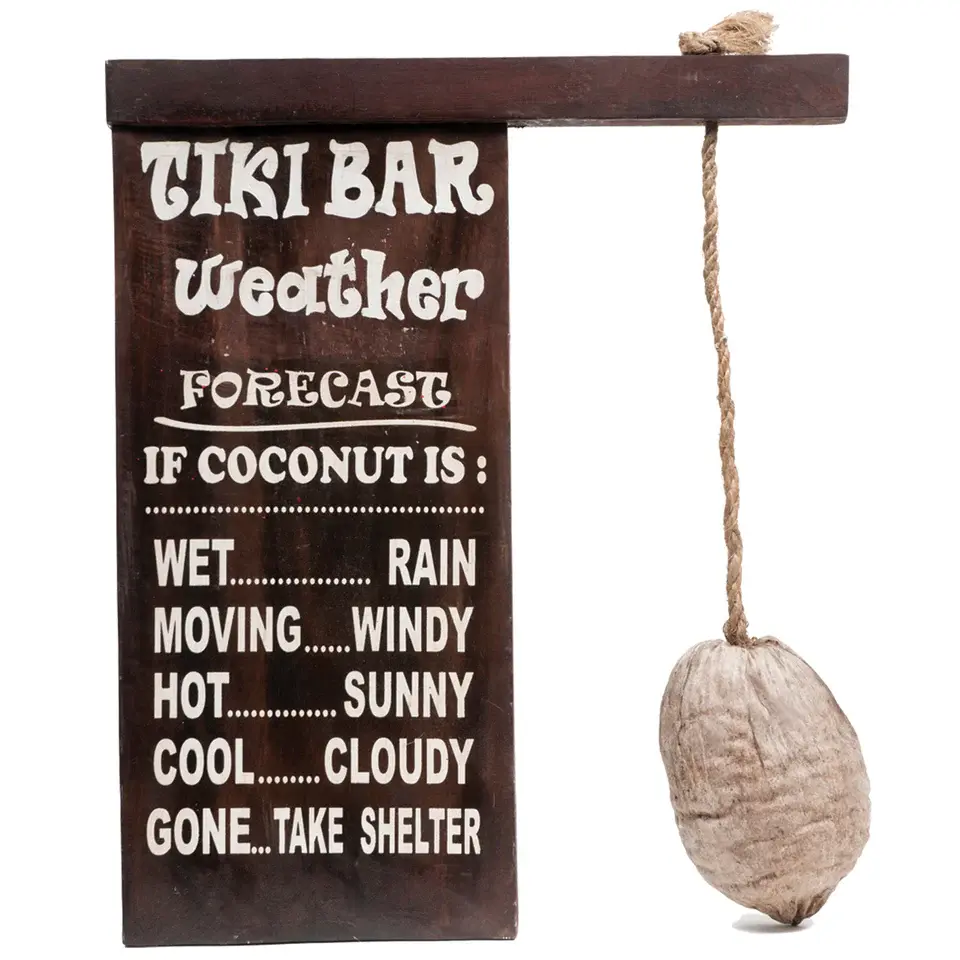 Ram - Tiki Bar Weather Sign with Coconut