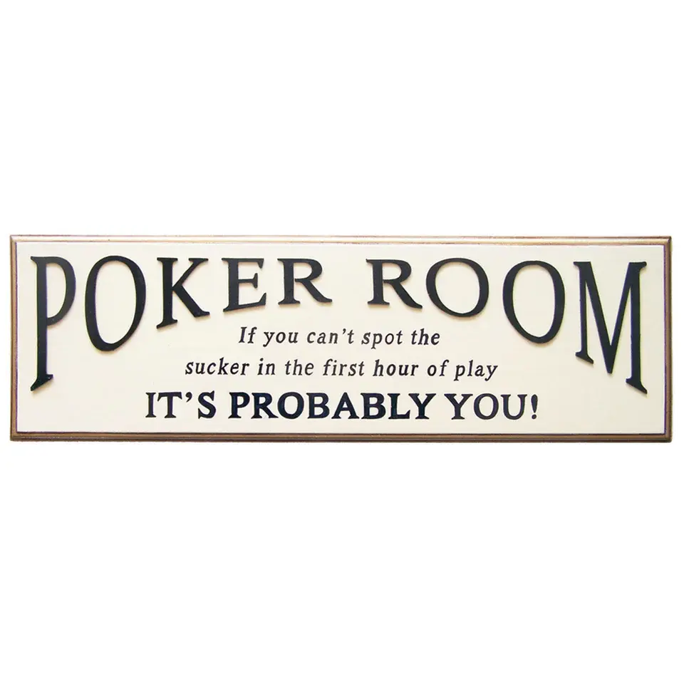 Ram Game Room - Poker Room - Wooden Sign