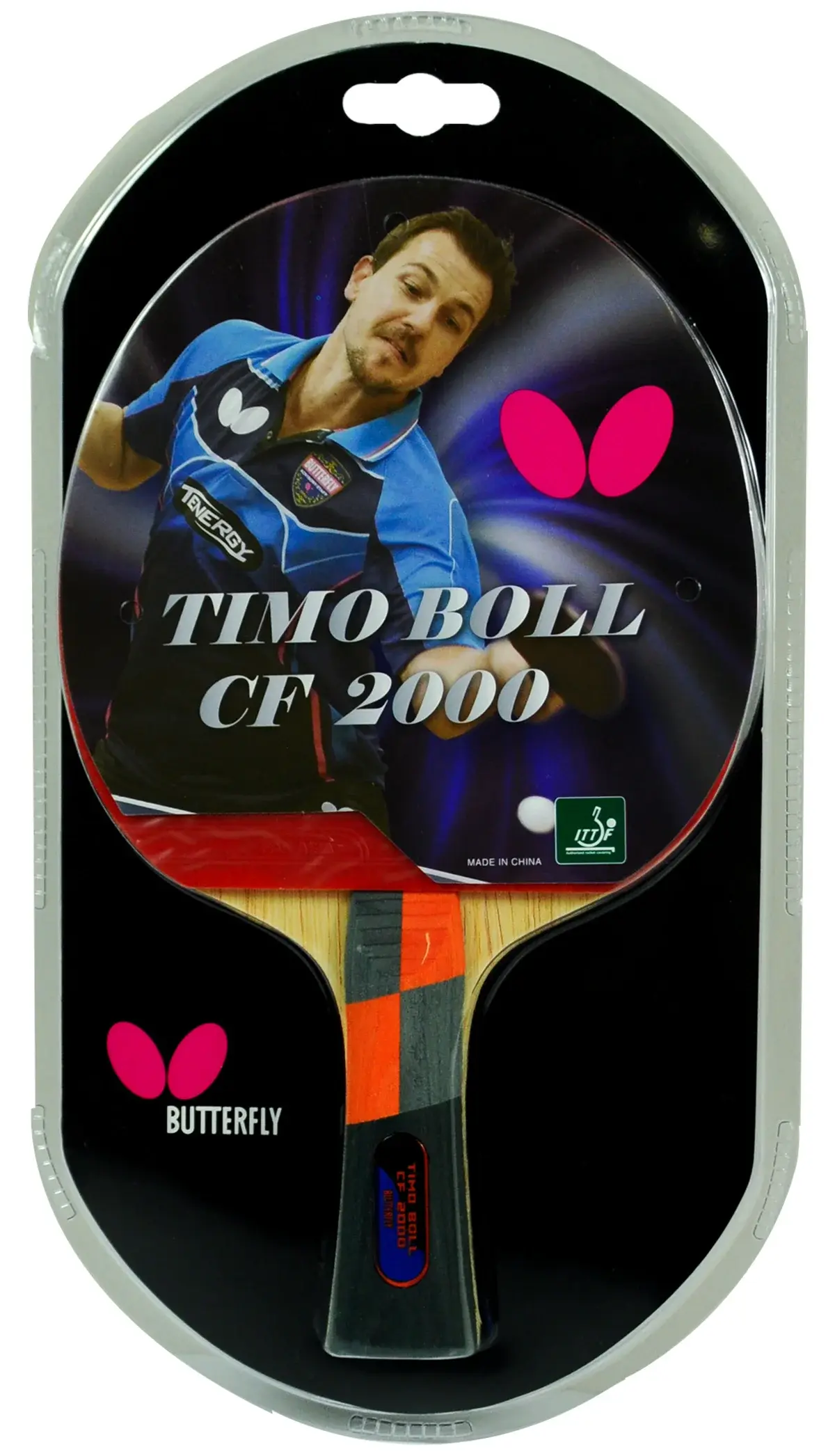 Butterfly - Timo Boll CF2000 - Handshake grip , Premade racket
