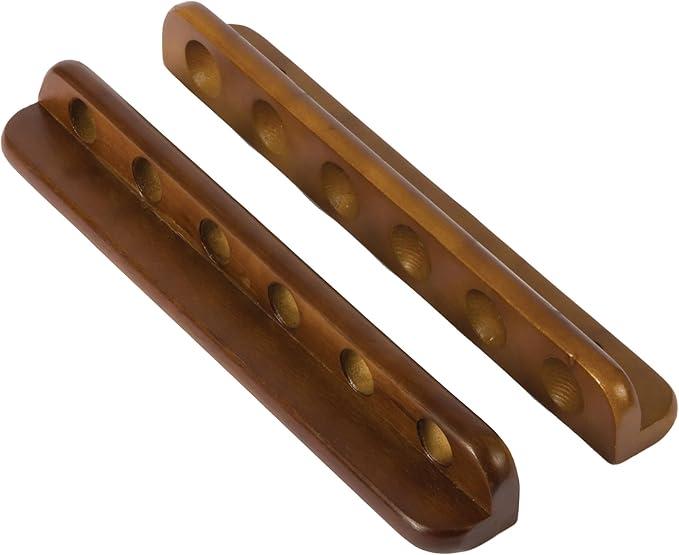 General - 6 Cue Rounded Wall Rack , No Clip — Black