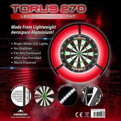 Mission - Torus 270 Dartboard Lighting — Black / Classic Box