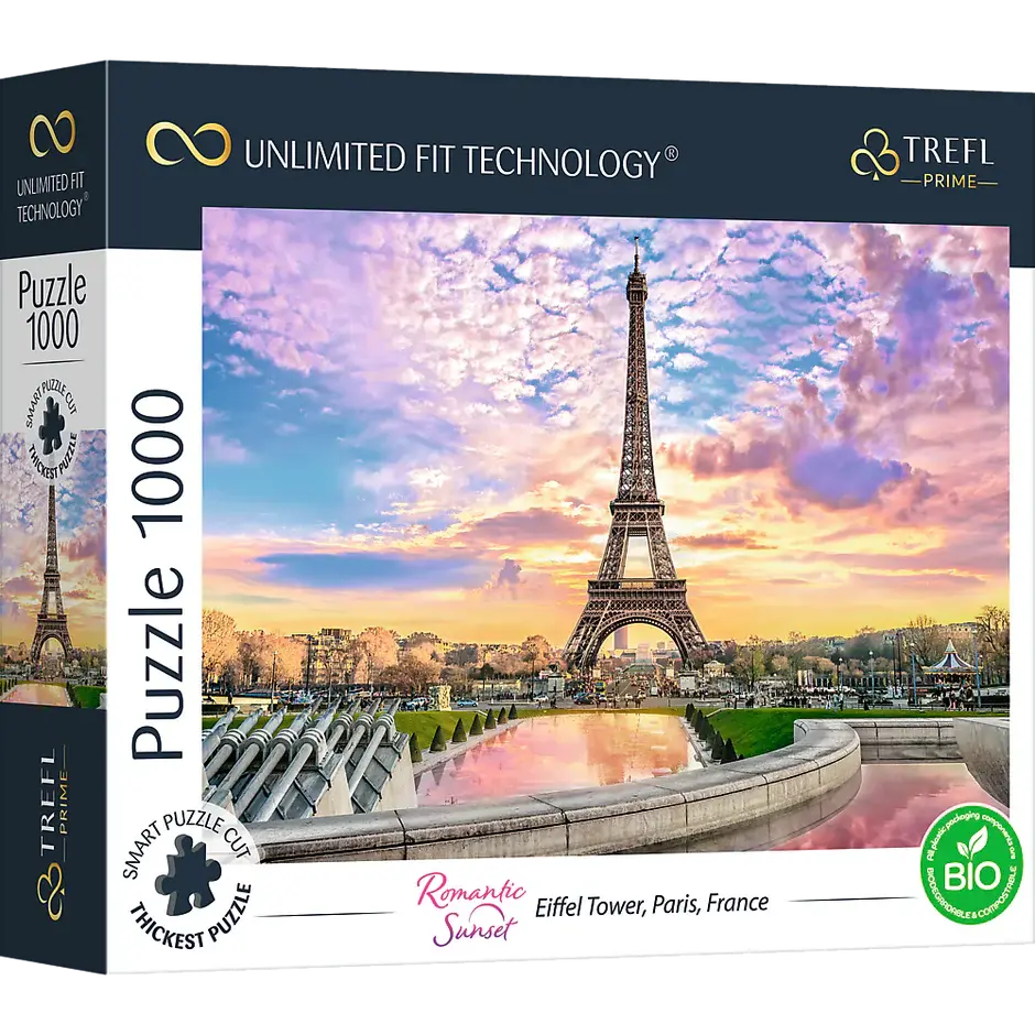 Corner Pocket Games - 1000 Piece Puzzle - Romantic Sunset , Eiffel Tower