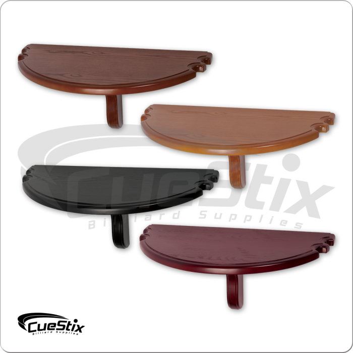 General - Half Moon Shelf , with Cue Holders — Chocolate